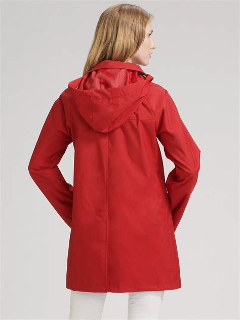 burberry brit hooded raincoat red